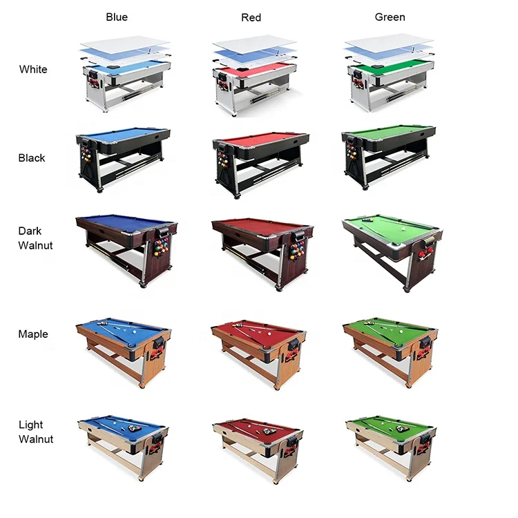 7ft 4 in 1 Multi functional pool billiard table, air hockey table, dining table, table tennis table for adult on sale