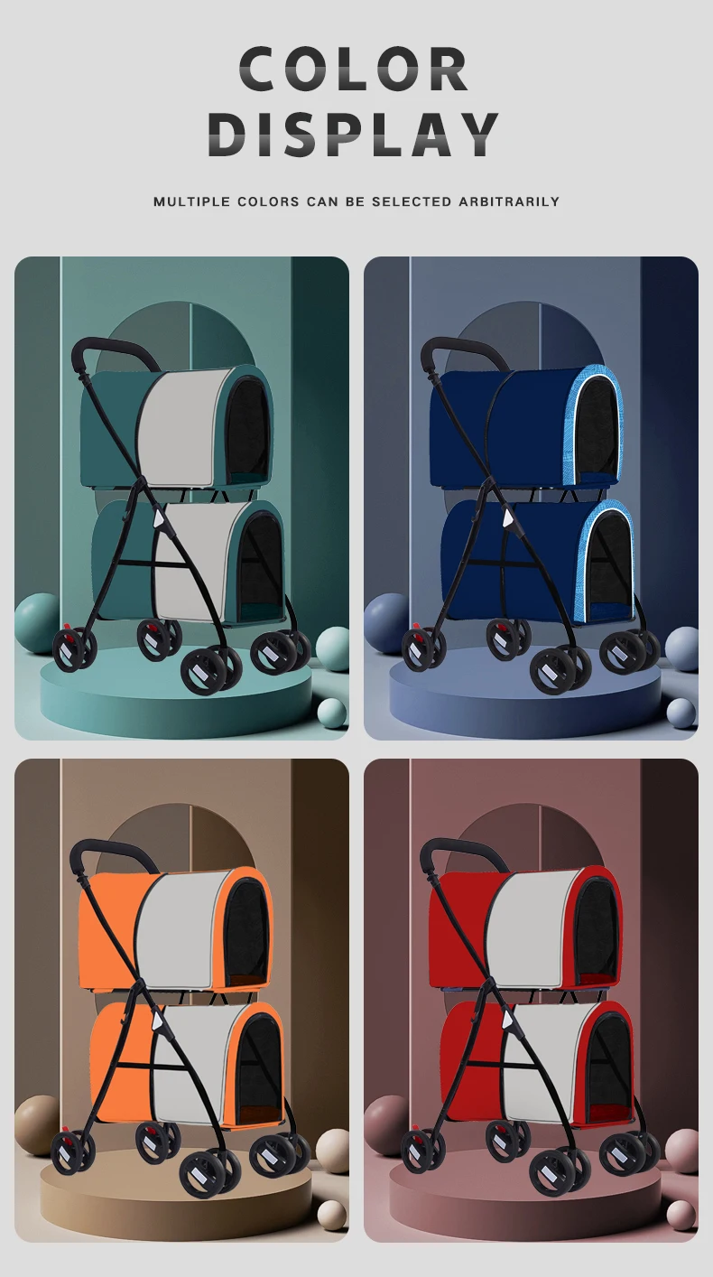 Lightweight Folding Separate Pet Cart Double Layer Pet Stroller Dog Stroller Amazon Best Sellers