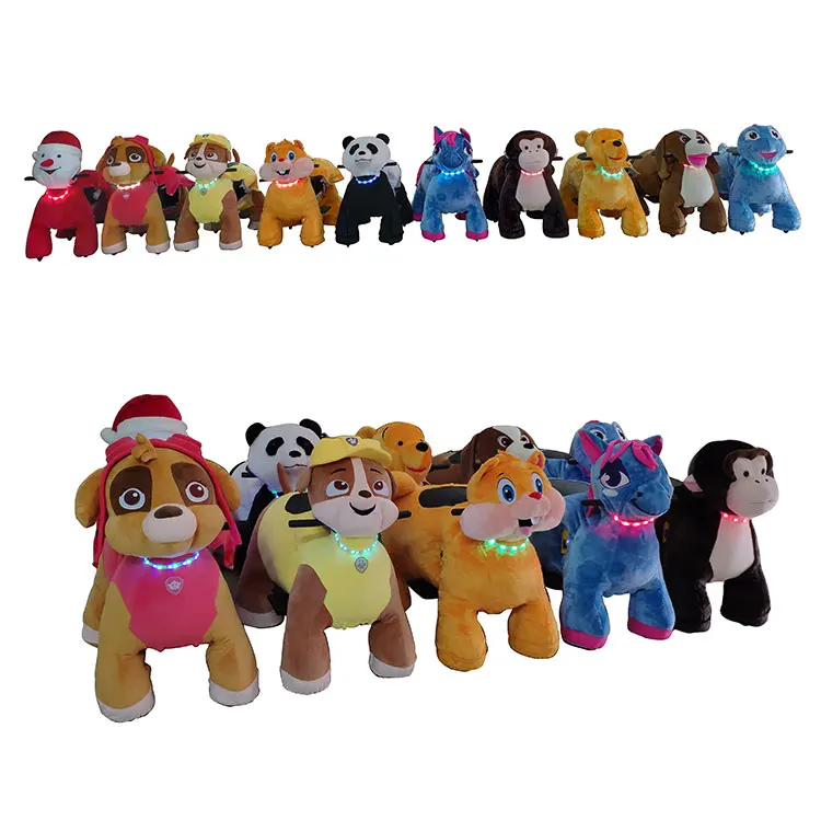 Kids electric battery operate animal scooters motorized plush riding animals cars