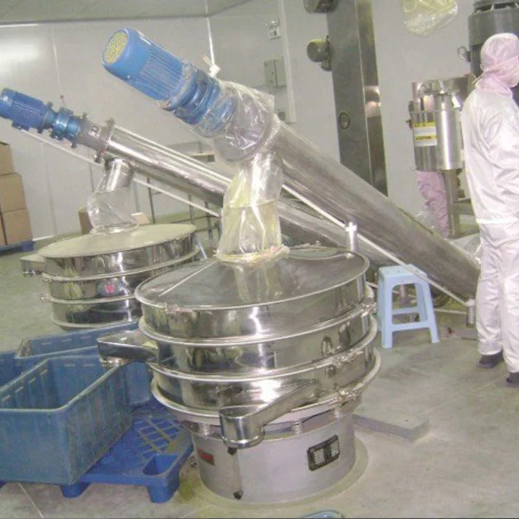 Industrial Electric Sifter Stainless Steel Cassava Flour Pollen Vibrating Seperators Rotary Vibrating Sieve Shaker Machine