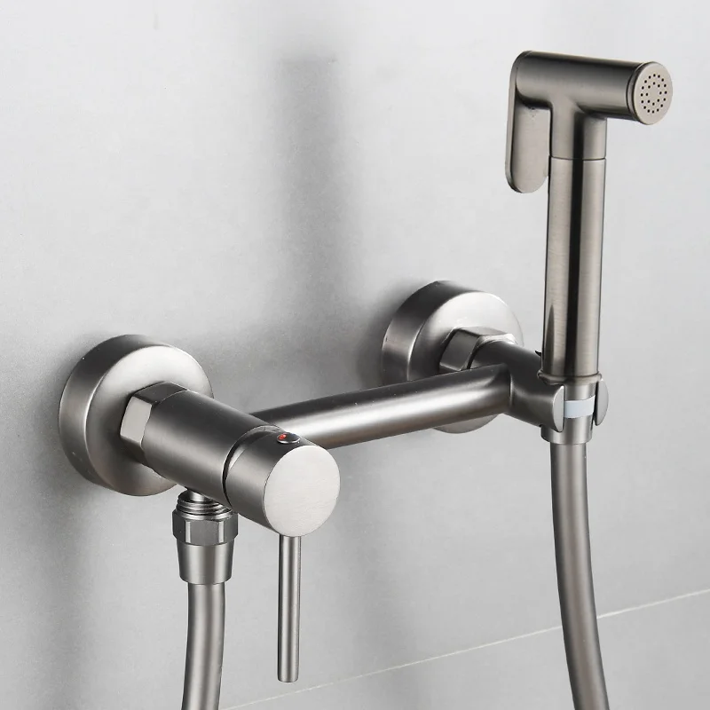 Chrome Black Wall Mount High Quality Portable Brass Bathroom Shattaf Handheld Toilet Bidet Sprayer Kit Set