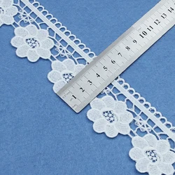 Polyester Milk Silk Embroidery Lace for Garment Processing Accessories Hot Selling White Embroidery Fabric 100% Polyester