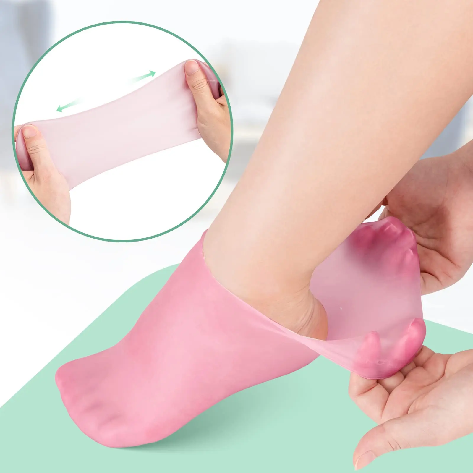 Silicone Moisturizing Socks Softening Dry Cracked Feet Rough Skins & Anti Slip Aloe Socks for Dry Cracked Feet Women