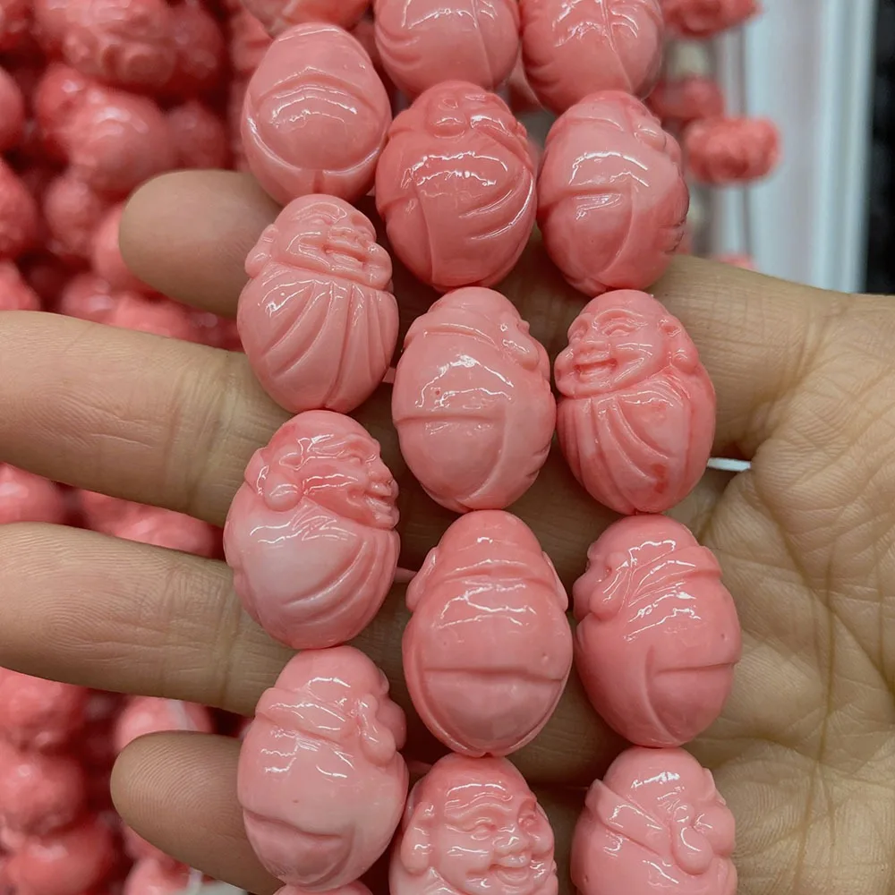 10pcs/bag Red Synthetic Coral Craved Pixiu Starfish Flower Cat Loose Beads Coral Beads For DIY Necklace Earrings Accessories