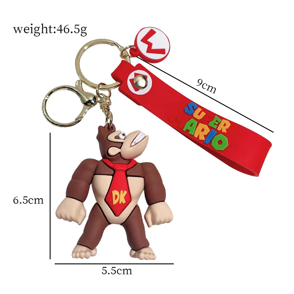 Custom Metal Keychain Mario Rubber Key Chains Cute Anime Keychain Anime Character Keyring Bag Pendant Keyring