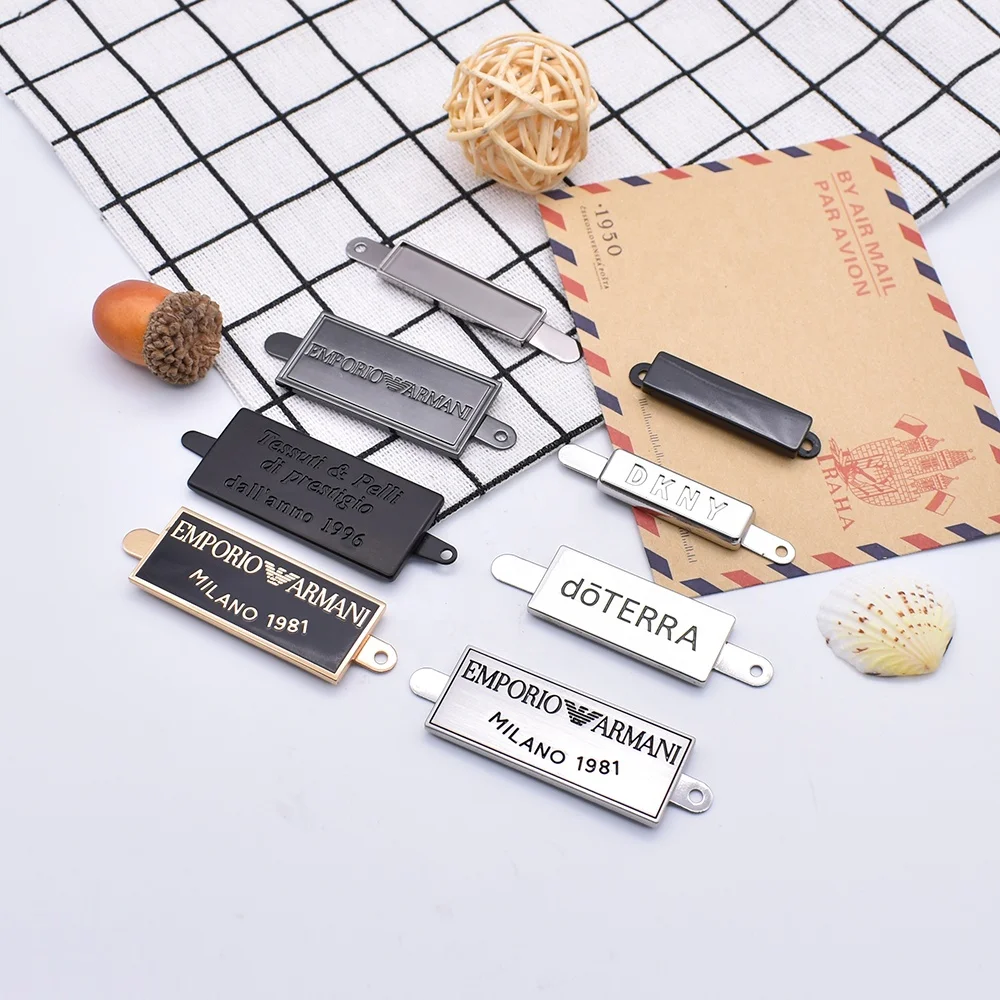 Брендовая этикетка, металлическая этикетка для одежды с логотипом на заказ