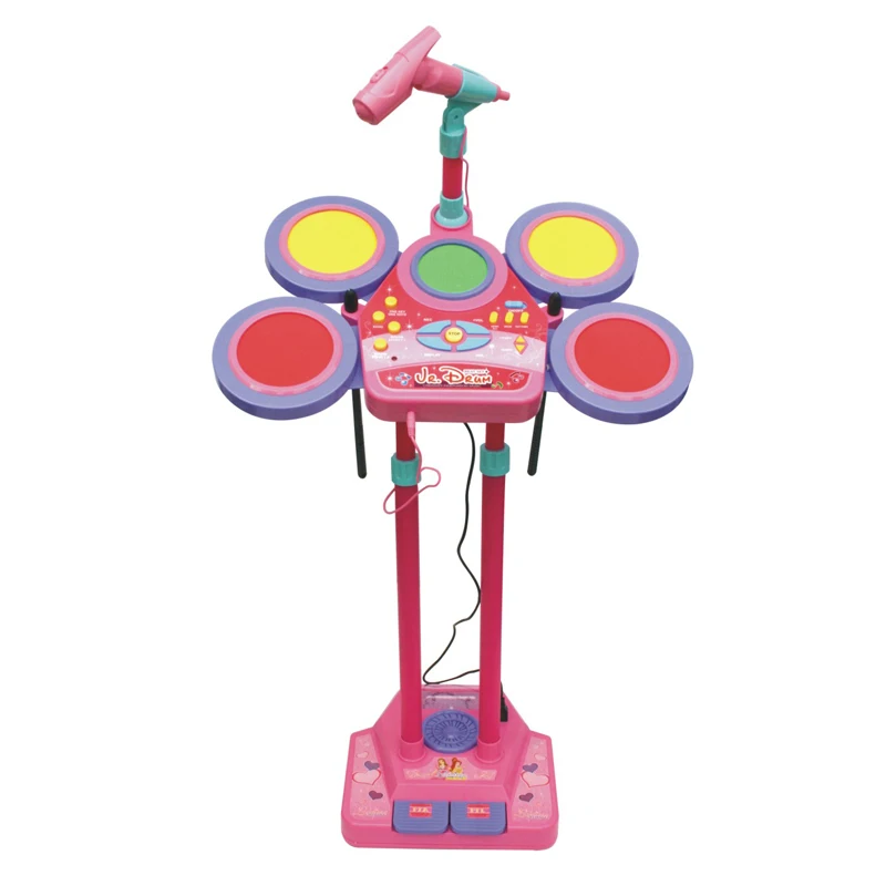 Детский ударный набор Музыкальные инструменты барабан караоке микрофон комплект для пения