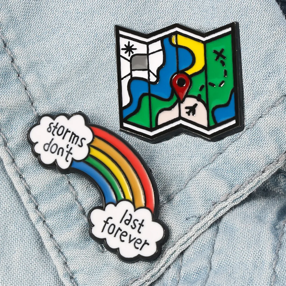 Custom Logo OEM Different Shape Metal  Metal Crafts cute rainbow Lapel Pin Soft Enamel Badge for Hat Pins