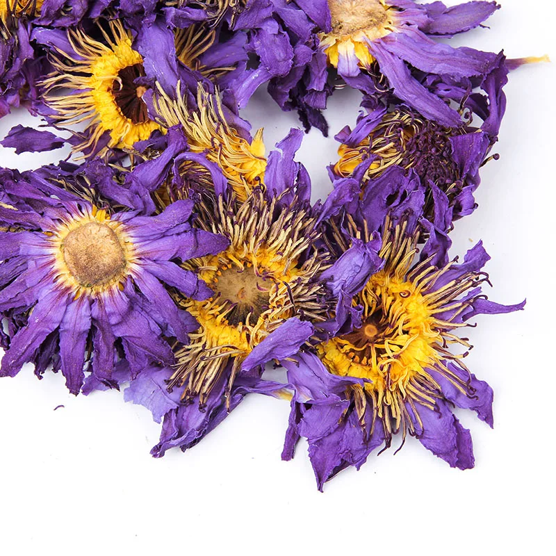 2024 New Harvest Organic Preservatives Free Whole Blooming Flower Herbal Dried Blue Lotus Flowers for Tea Lan Lian Hua