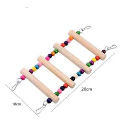 Birds Pets Parrots Ladders Climbing Toy Hanging Colorful Balls With Natural Wood Parrot Toys for Conures Parakeets Cockatiels