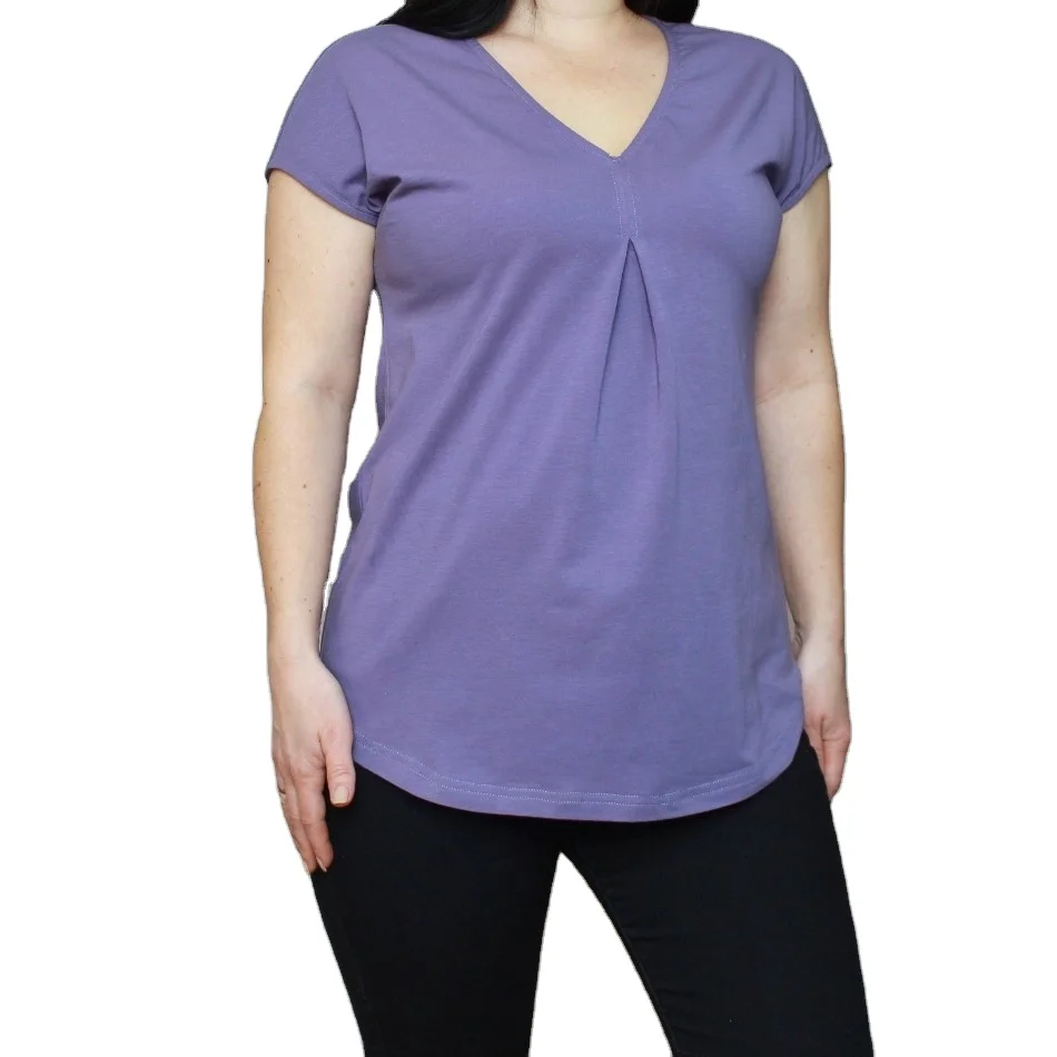 Wholesale Custom Fabric Size Color T-shirts for Ladies
