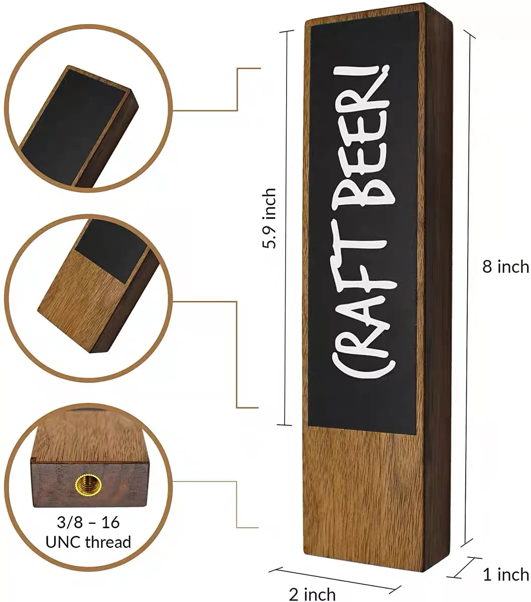 Luxury Gifts Decorative Taphandles Custom Chalkboard Wood Beer Tap Handle for Wine Bar Accessories for Manufacturers Hotels
