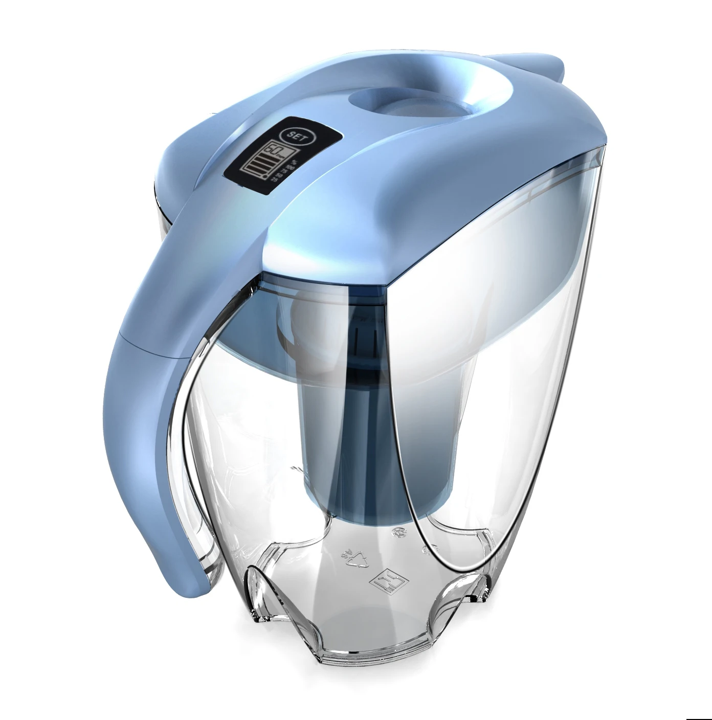 Calux the High Quality 3.5L Mineral Water Filter Pitcher with Factory Price for Household Box Packaging , Alkaline Water Stone