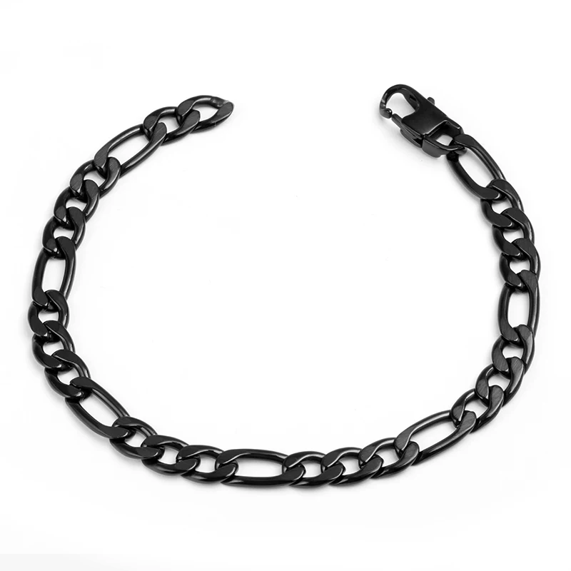 Tzti Jewelry Hip Hop Jewelry Custom Size Wholesale Stackable Gold Plated Figaro Chain Link Necklace