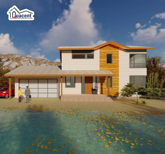 Quacent High Quality Quick Assemble Prefab Modular House Wood/ Steel Villa Luxury 2-Storey Prefabricated Modular Home