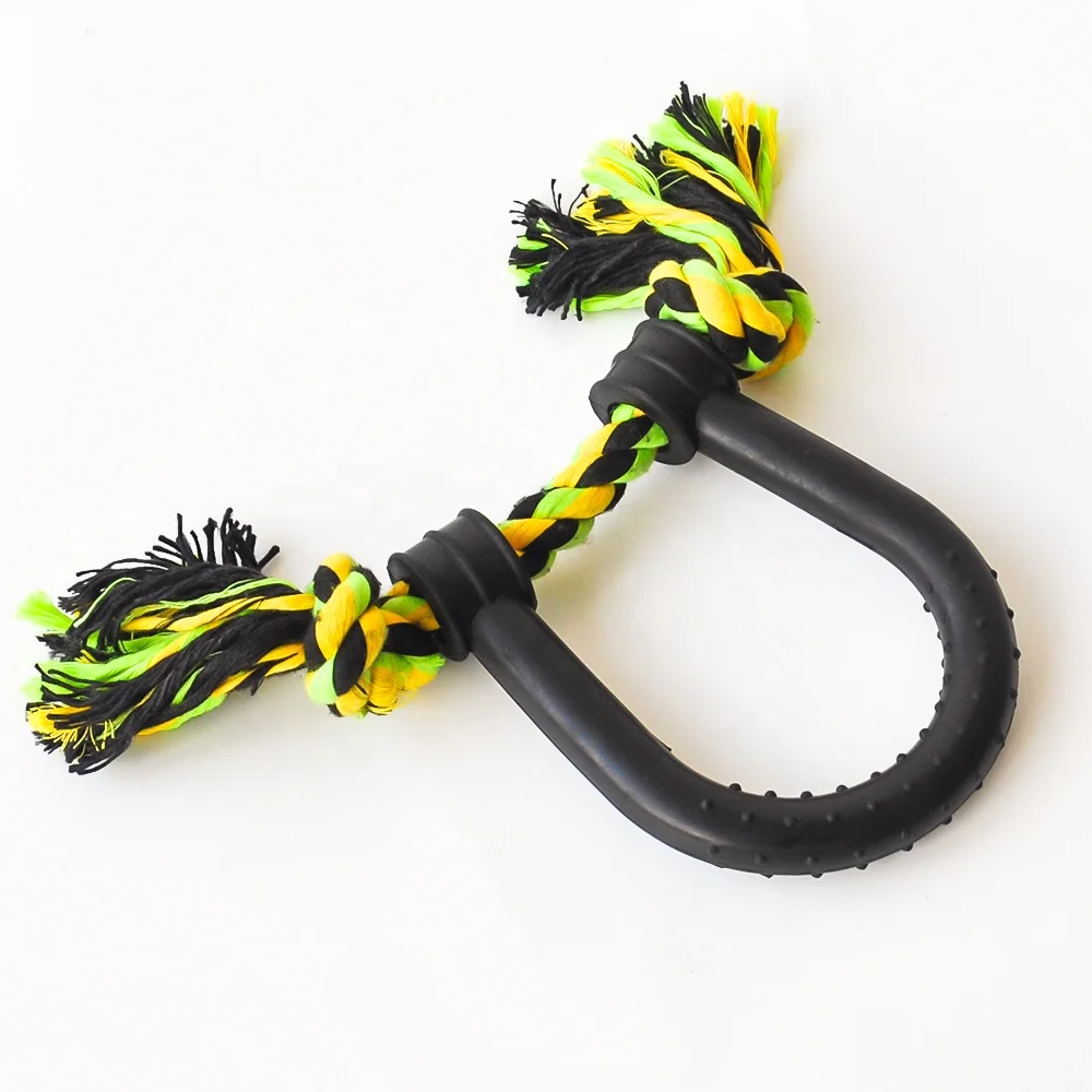 Eco-friendly Non Toxic Durable U Shape Rubber Pet Chew Toys Interactive Dog Training Toy for Outdoor and Indoor Playing
