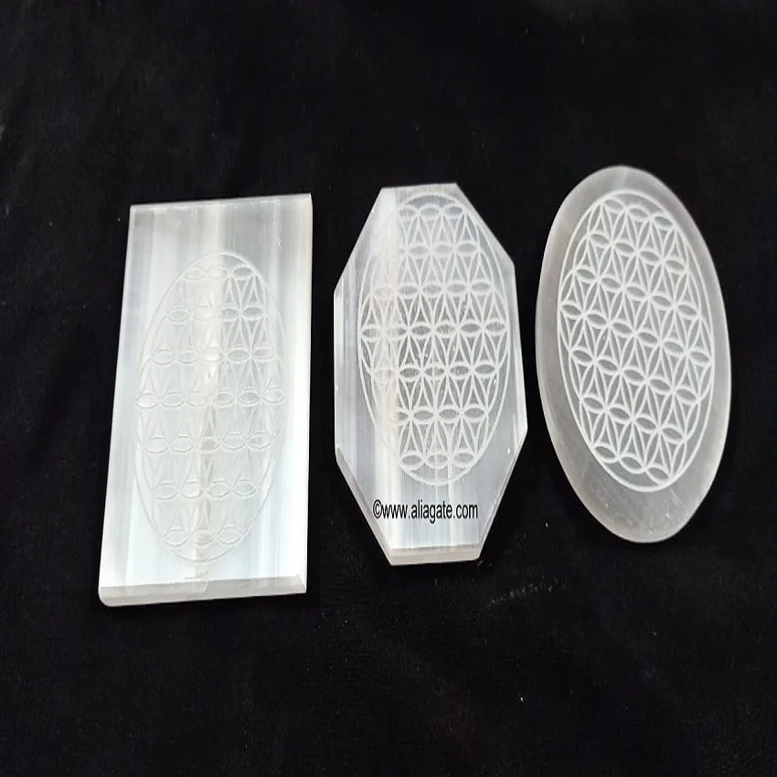 Выгравированные пластины Selenite с изображением цветка жизни от производителя