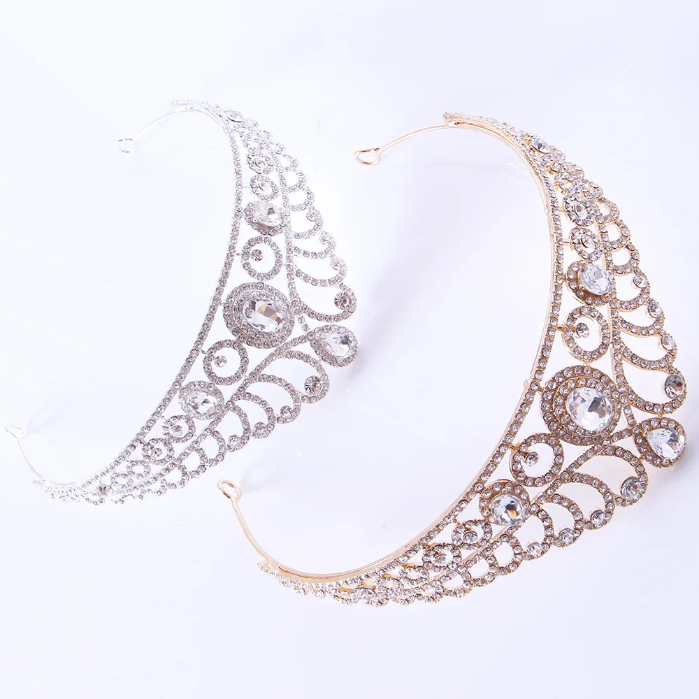 New Style Simple Alloy Rhinestone Diamond Tiara From Wedding Crown Birthday Tiara Princess Pageant Party Coronas