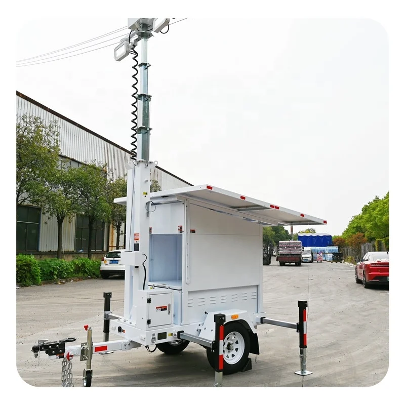 Solar Powered Mobile Video Surveillance Tower Solar Video Surveillance Trailer