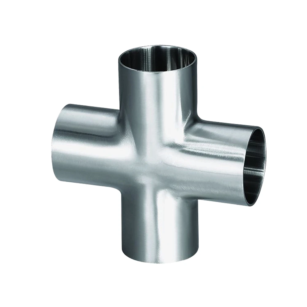 SMS DIN 3A ISO Sanitary Stainless Steel Quick Install Tri Clamp Cross Fitting