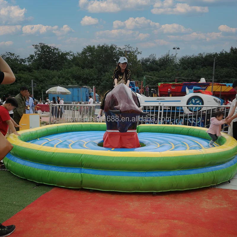 Spain crazy electric inflatable game adults mechanical ride  rodeo bull riding machine for sale