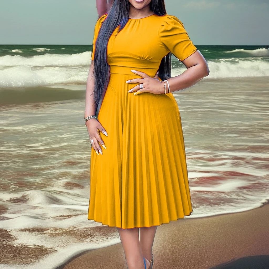 wholesale  plus size high quality girls elegant casual summer dresses lady