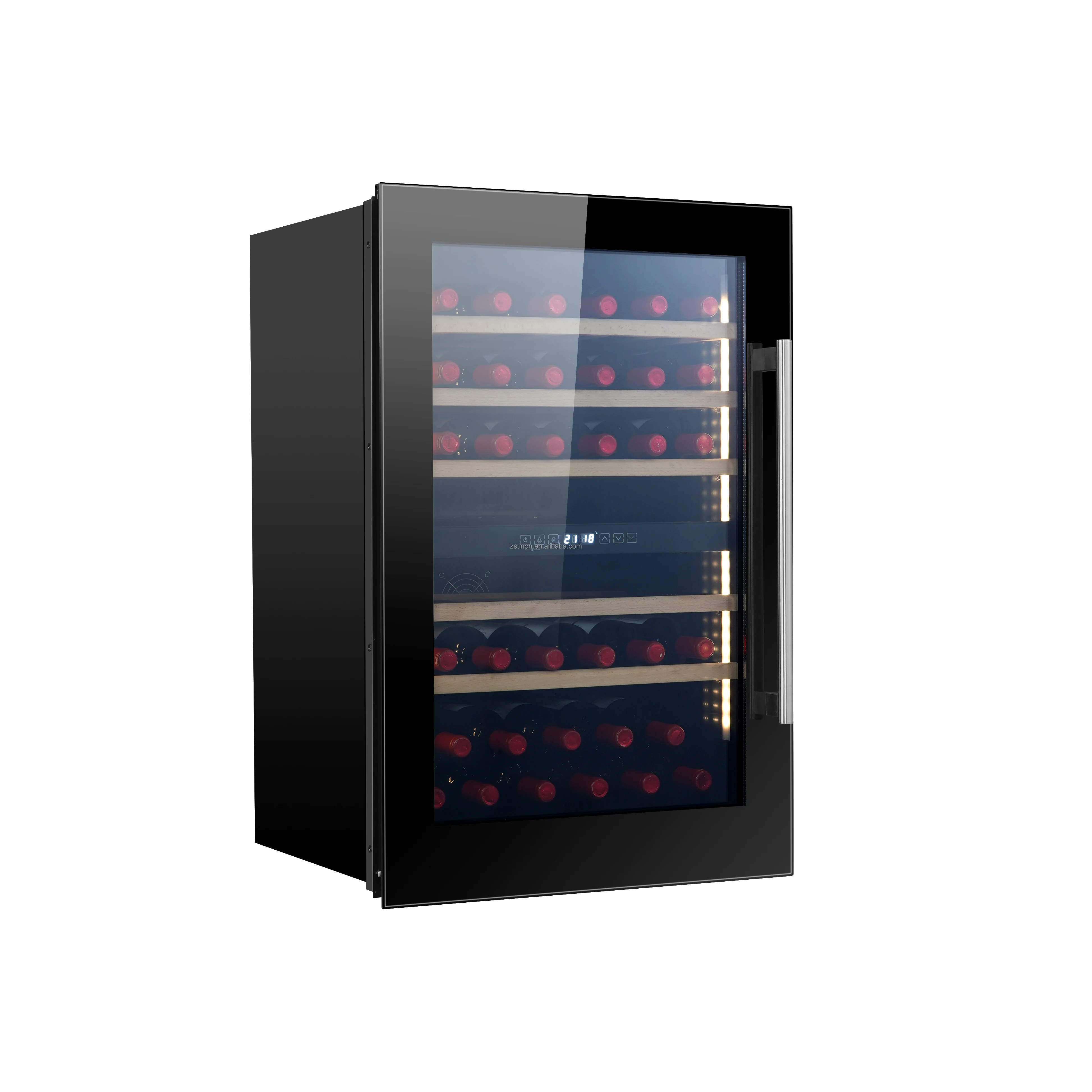 Wine Cooler Refrigerator 42 Bottles (Bordeaux 750ml) Compressor Wine Cellars,Freestanding Dual Zone Fridge - Chiller for Kitchen