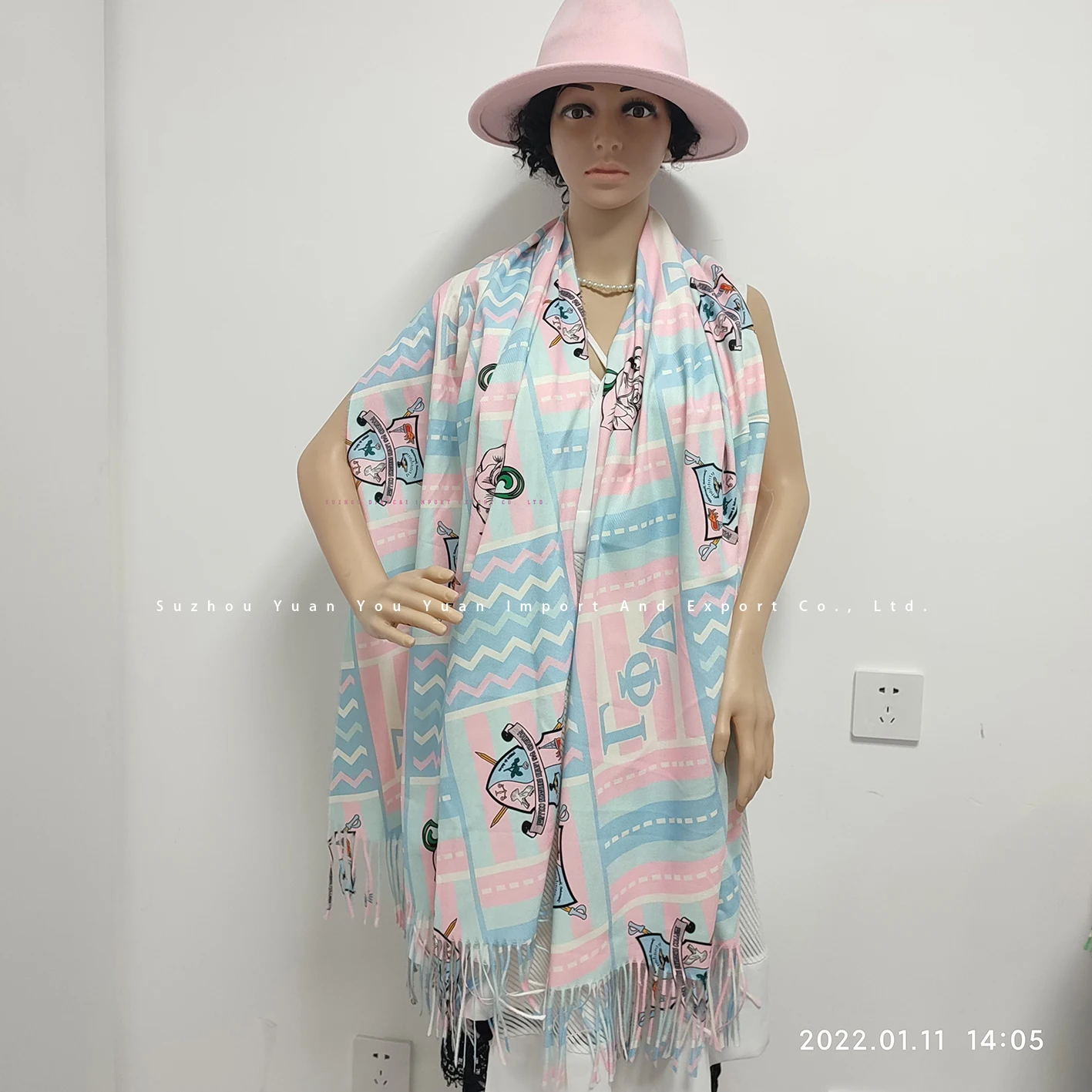Ready To Ship   Imitated wool 180*70cm sublimation   printing  Gamma Phi Delta   Greek Letters Shawl