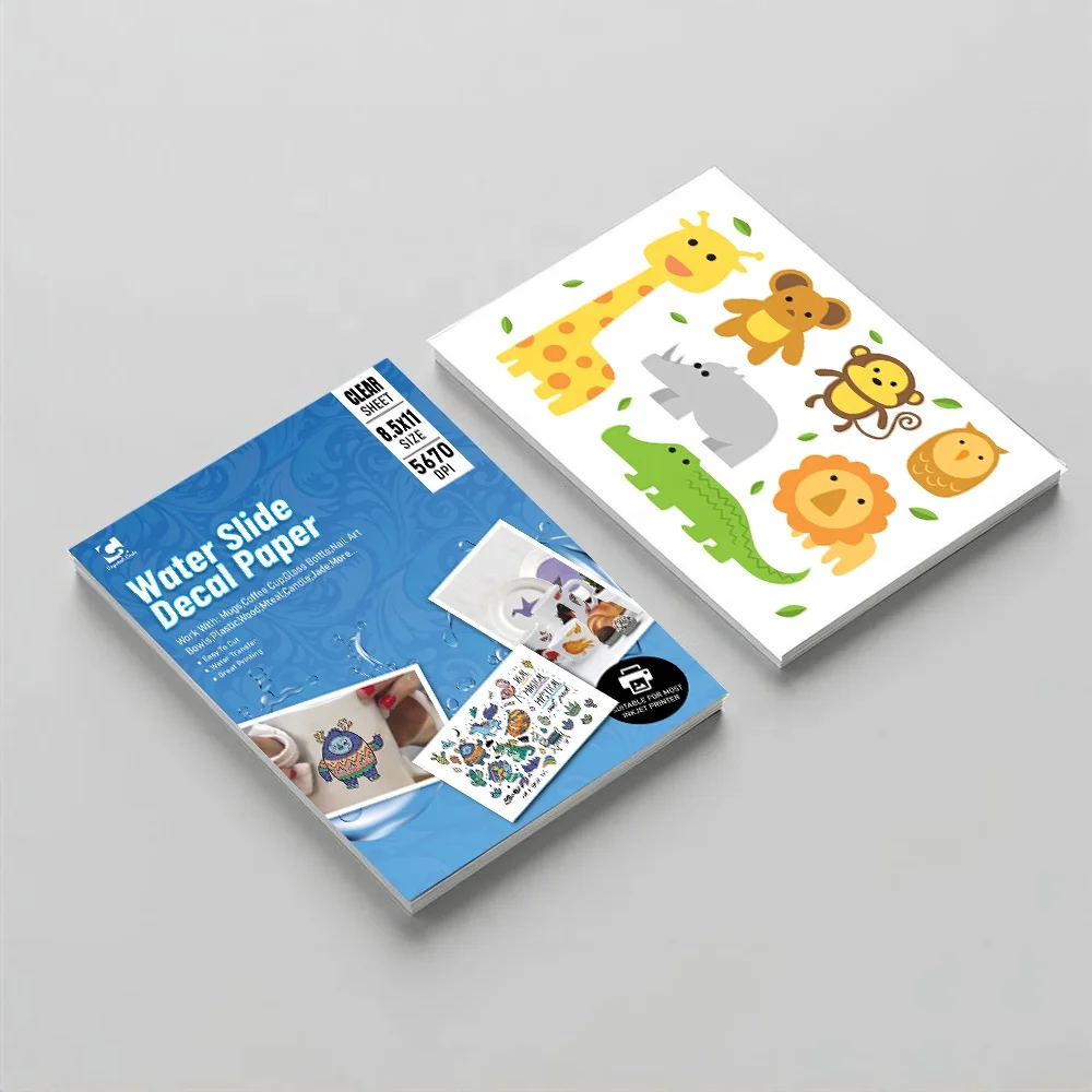 Professional Crystal Code Slide Inkjet Clear Ceramic Decal Water Transfer Paper A4 Custom Waterslide Decals Sheet Transparent