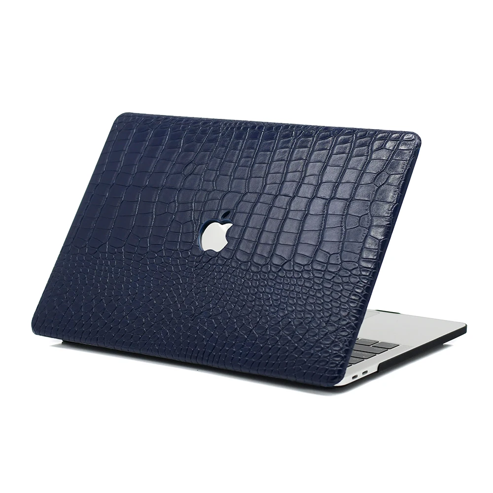 Premium Black white Faux Crocodile laptop case for MacBook Air Pro Retina 13' 15' Case