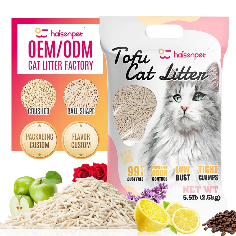 Factory Direct Sale Odor Control Cat Sand Strip Shape Broken Tofu Cat Litter