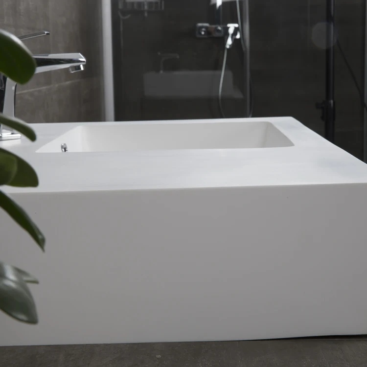 Luxury wholesale favorable price commercial use hotel bathroom wash basin marble Acrylic Solid Surface