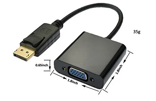 
DisplayPort to VGA Cable Adapter DP to VGA Converter Male to Female 