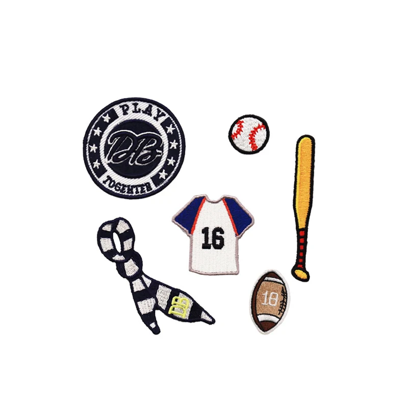 Appliqued 100% Polyester Fabric baseball sport streetwear Mobile phone case refrigerator magnet embroidery patches