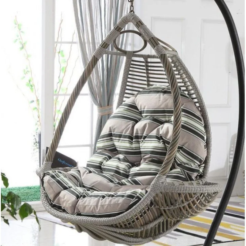 Лидер продаж, комнатный и уличный металлический подставка из ротанга, Плетеный подвесной в форме яйца стул для патио