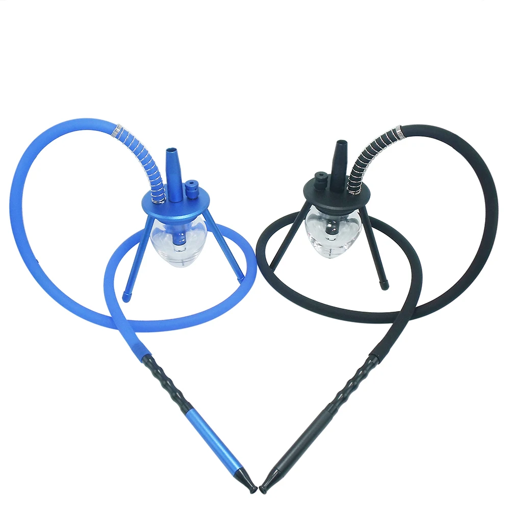 Hot sale smoking small glass hookah shisha aluminum chicha portable shisha tripod hookah