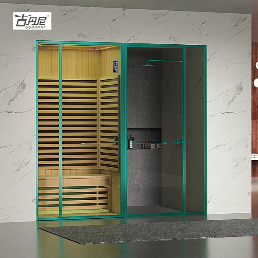 indoor modern home combined cabin 2 people large steam ozone shower dry sauna room