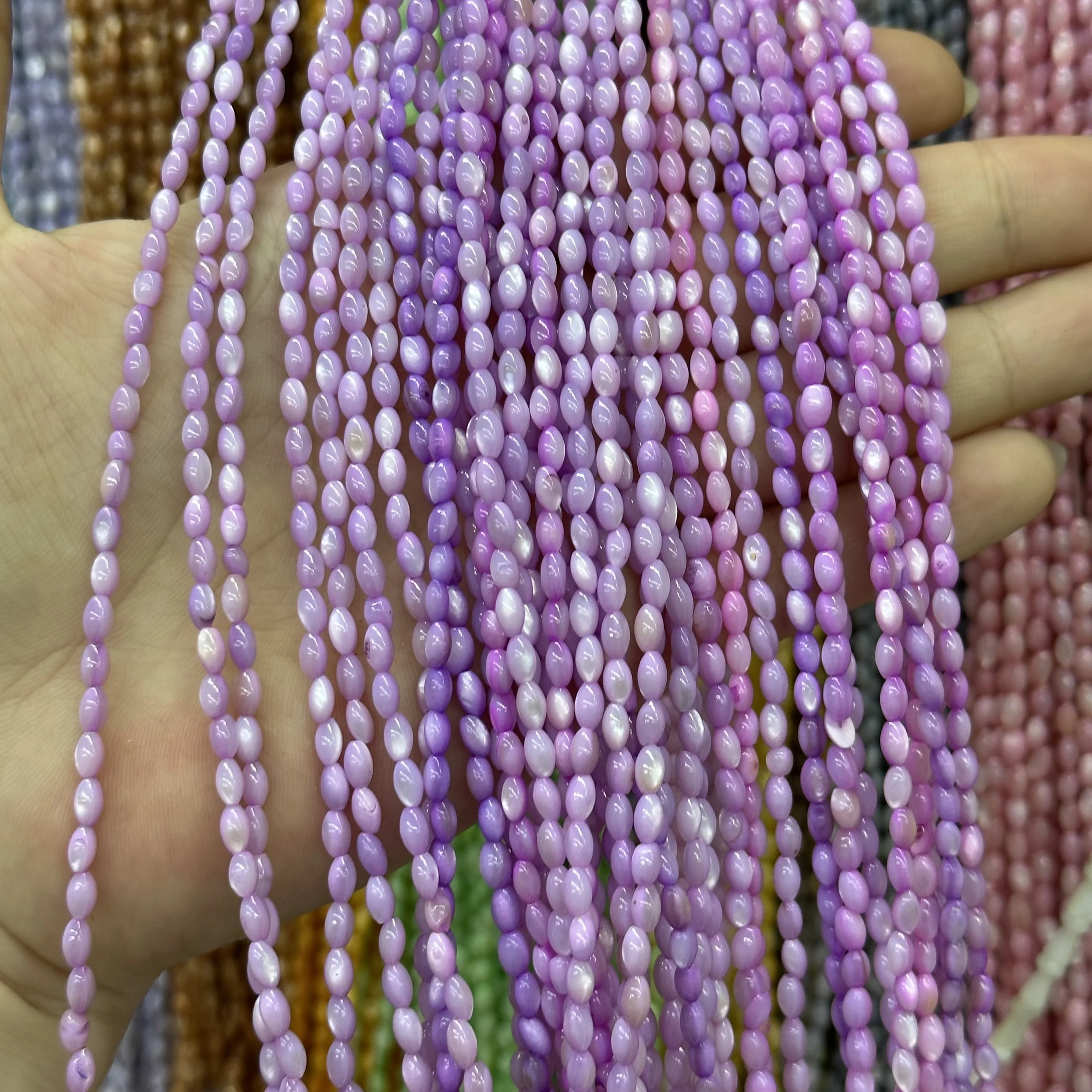 Horseshoe screw rice beads 3*5mm shell beads semi-finished loose beads diy bracelet necklace jewelry hairpin earrings wholesale