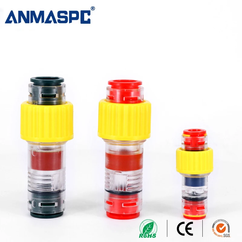 Push-fit Clear Duct Fittings Microduct Gas Block Gas-Water Block Micro Duct Connector 14/10mm micro duct gas blockconnector