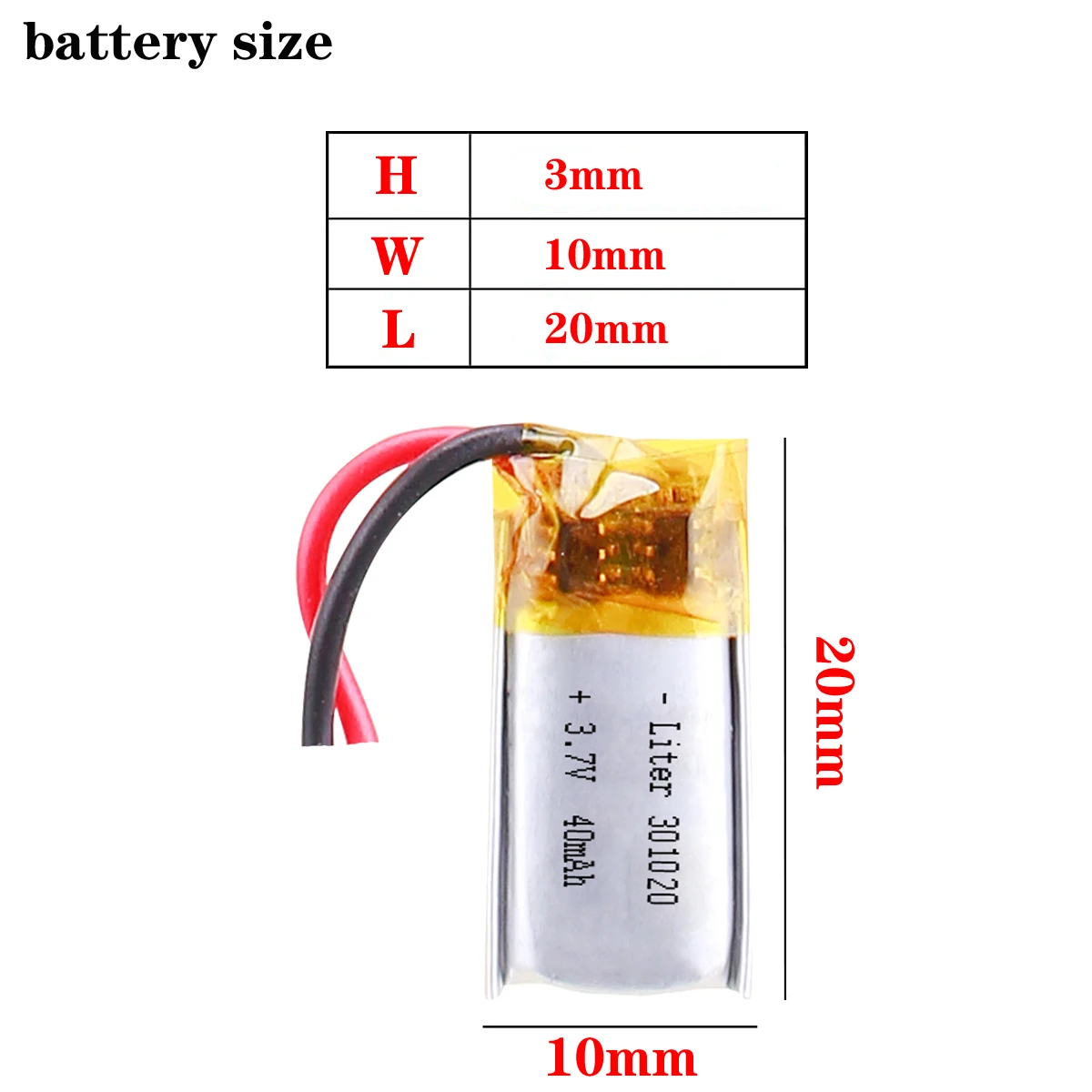Литий-полимерный аккумулятор Smart watch mini 3 7 V 40mAh lipo 301020 для