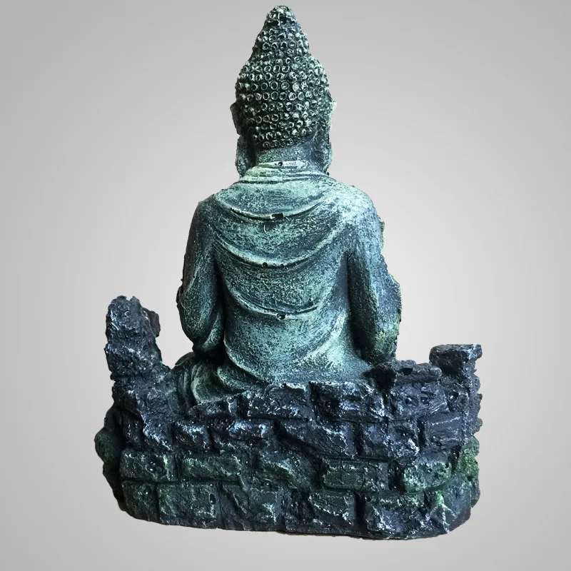 Fish tank aquascape decorative small ornaments aquarium creative ancient Buddha statue aquarium resin decorative rock statue