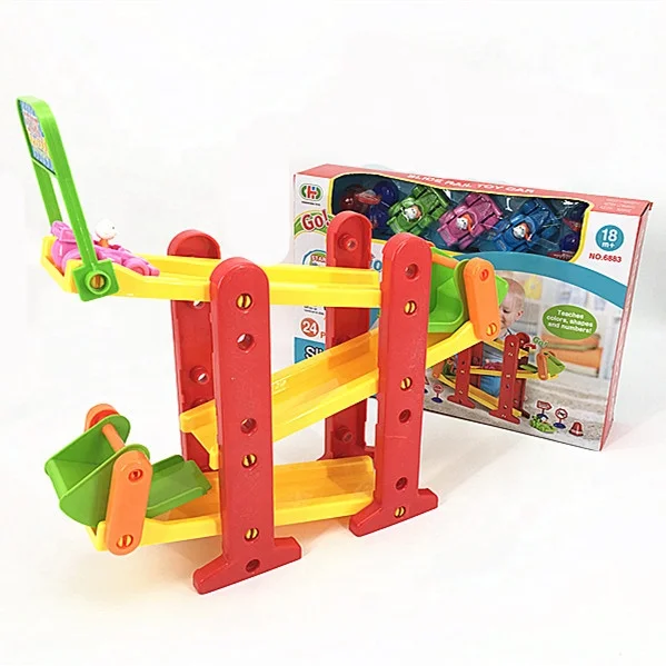 
Latest baby Slide Slot Railway Toy Car With Road Signs 
