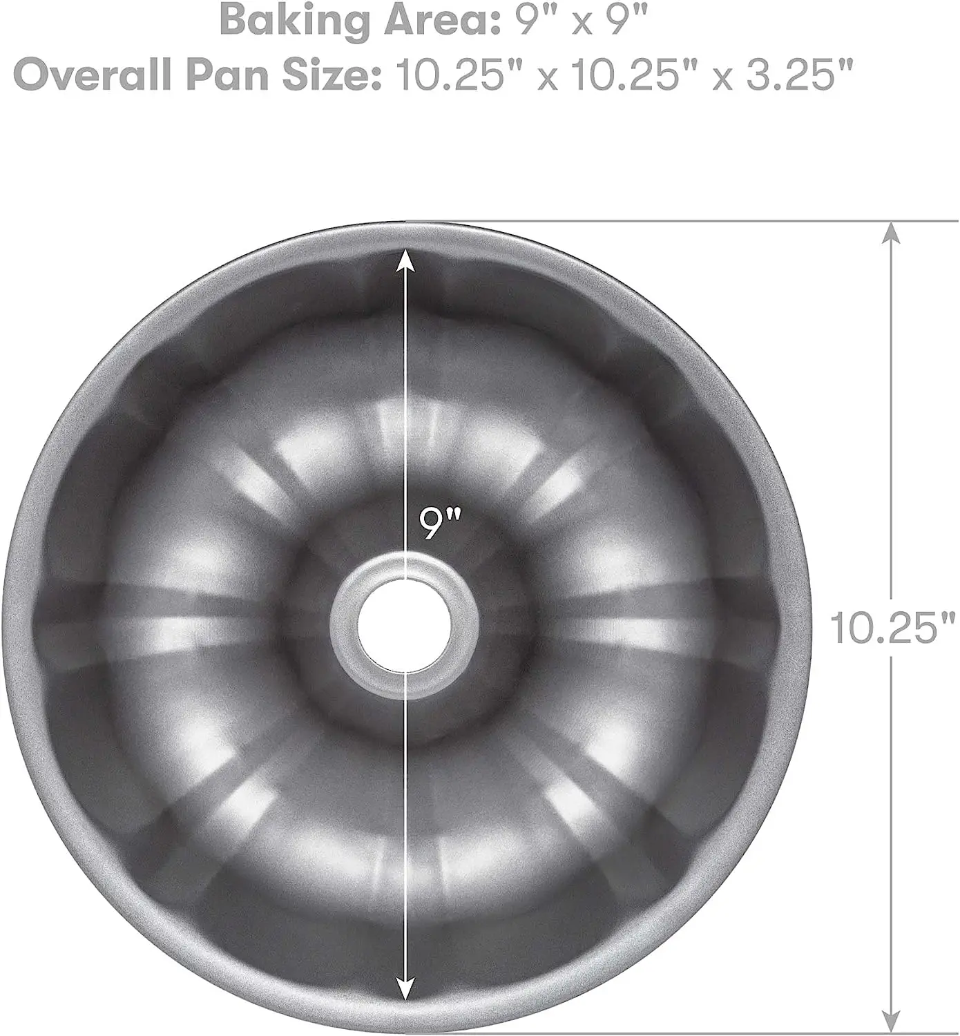 Heavy Duty Nonstick Bakeware Carbon Steel Fluted Tube Bundt Pan with Quick Release Coating Manufactured without PFOA