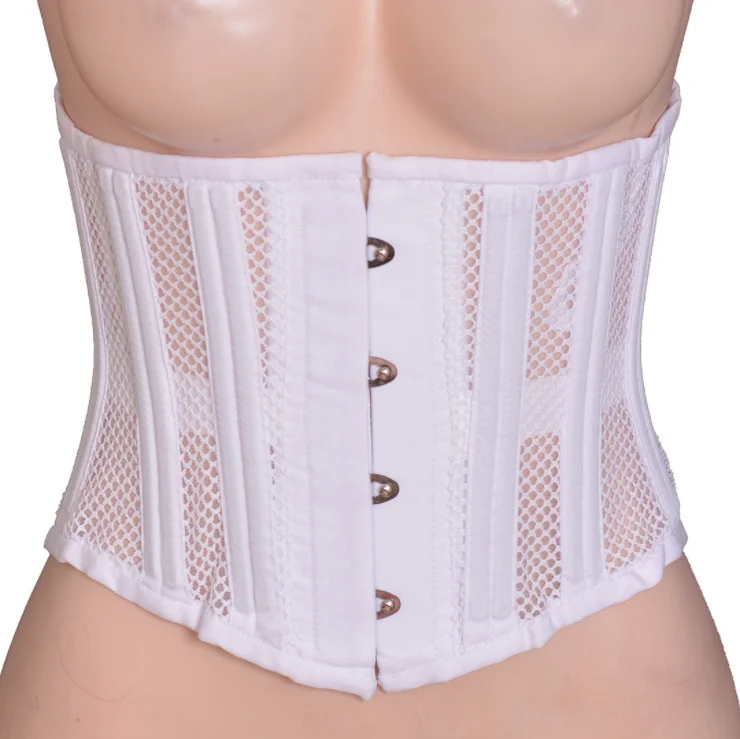 LangQin High Quality Wholesale Black/White Mesh Sexy Bodysuit Steel Boned Court Corset Top Waist Trainer Wrap For Women Bandage