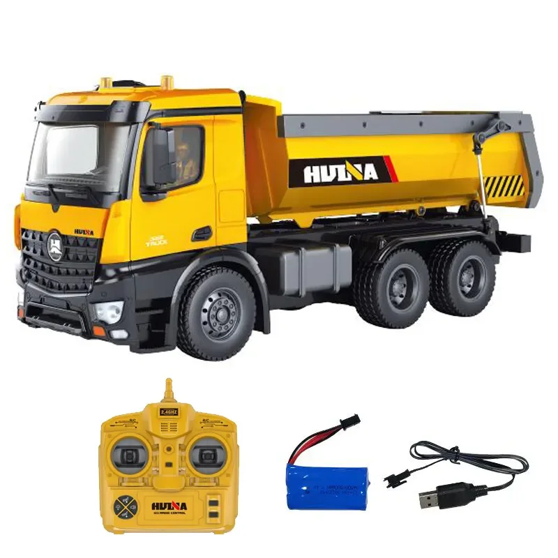 IPT Huina 1573 RTR 2 4 ГГц 10-канальный 1:14 пульт дистанционного управления Радиоуправляемый самосвал 573 металлическая демонстрационная Светодиодная лампа радиоуправляемая игрушка
