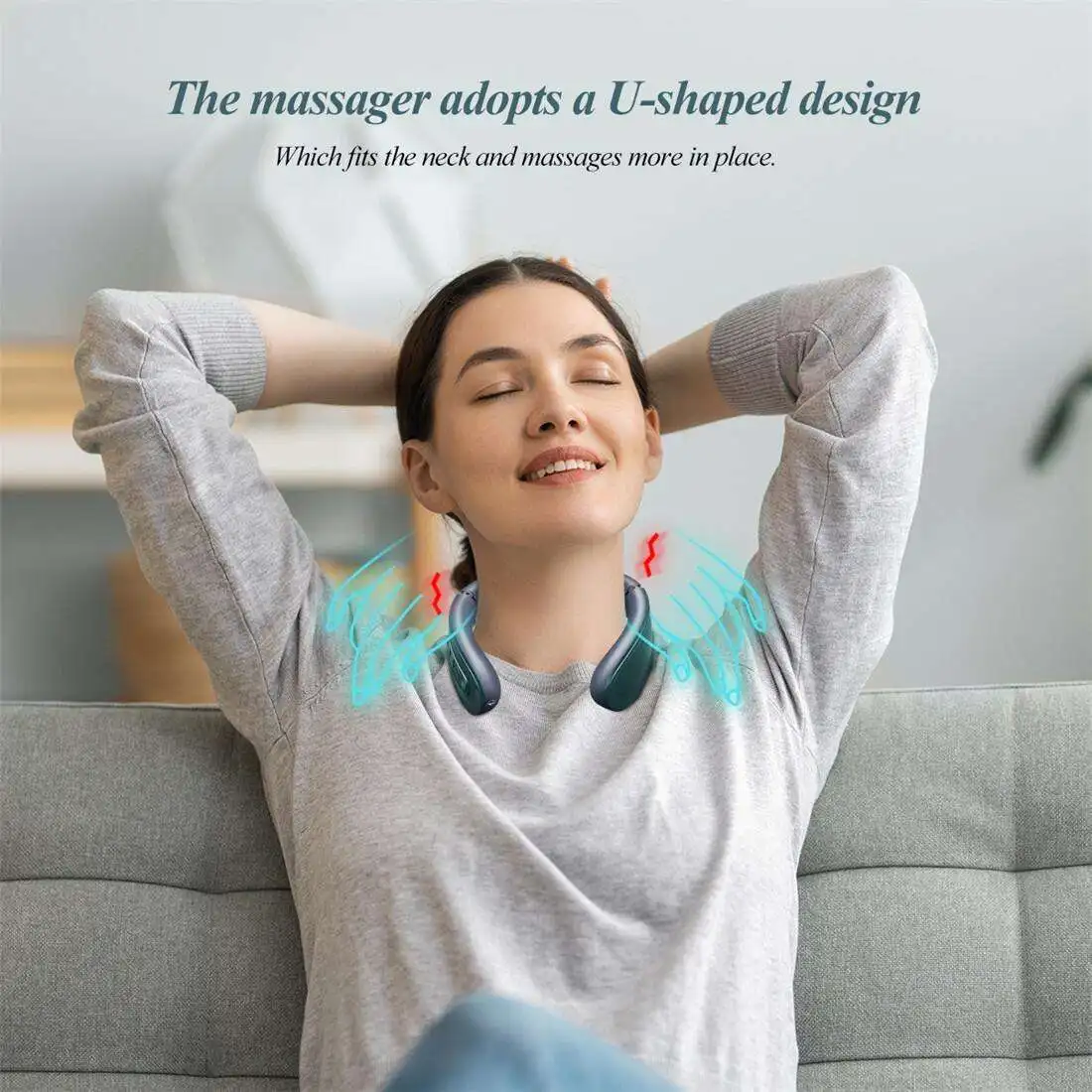 New Healthpal Oem 630nm Red Light Smart Portable Wireless Comfortable Neck Massager For Neck Back Massager