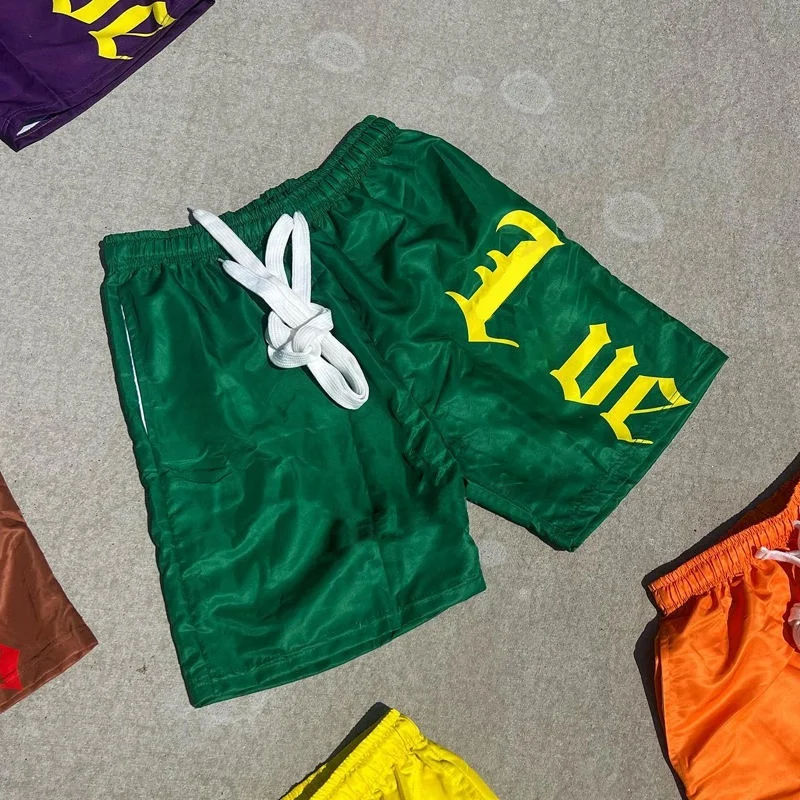 Custom Logo Side Buttons Nylon Polyester Shorts Nylon Windbreak Shorts High Quality Polyester Spandex Gym Sports