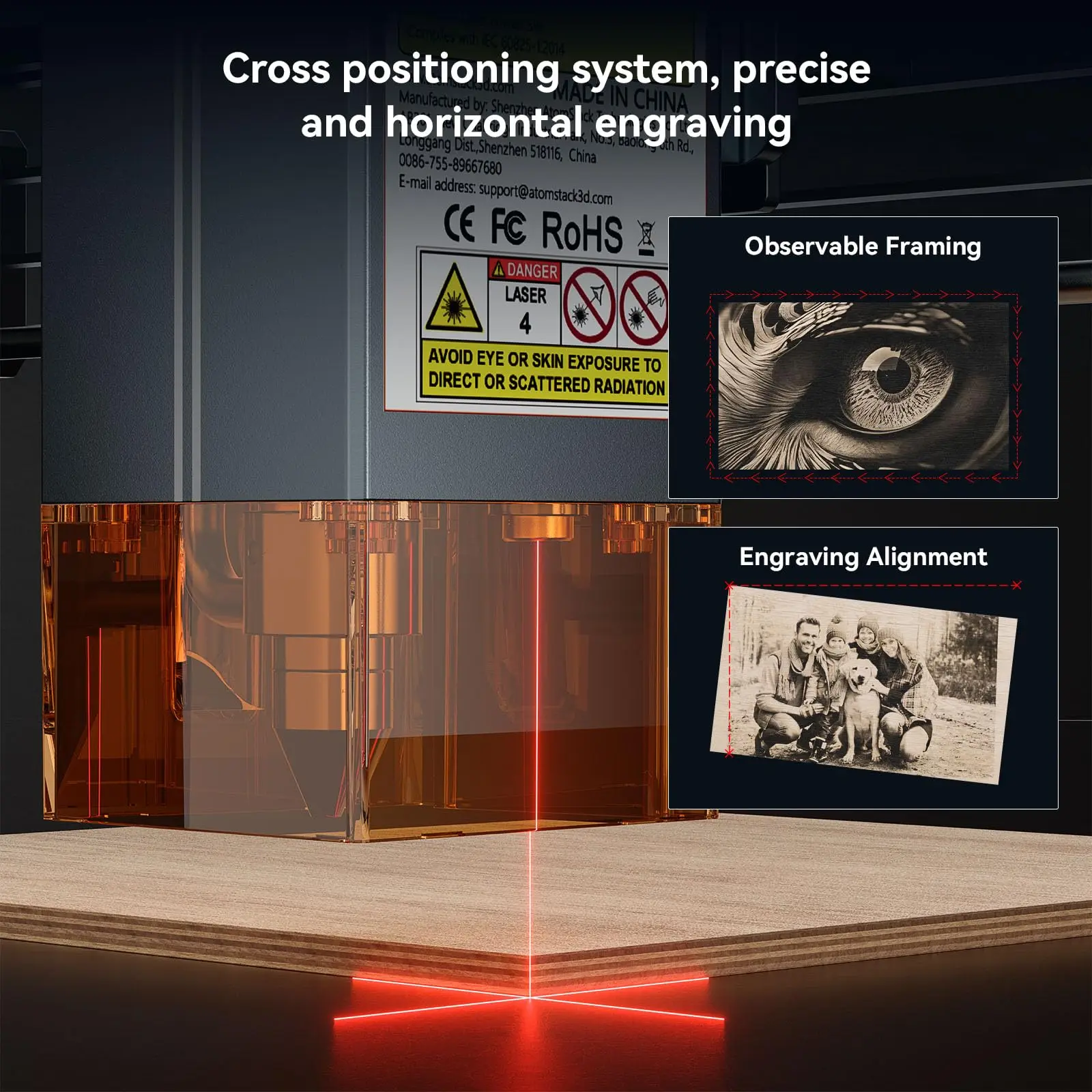 ATOMSTACK A20 PRO V2 Laser Engraver 24000mW Laser Cutter 0.08mm Laser Engraving Machine for Wood Metal Dark Acrylic Glass Rubber