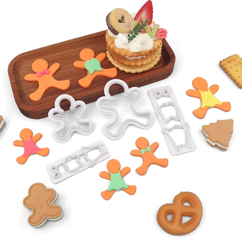 New Christmas gingerbread Man cake cookie fondant tool Clay toy plastic cookie cutter