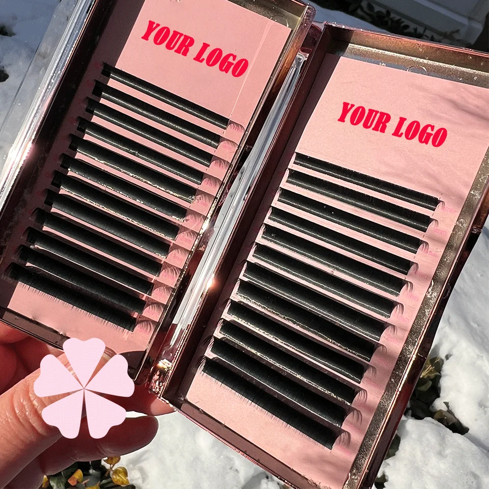 0.03 0.05 0.07mm Velvet Eyelash Extensions C D Cc Dd Curl Cashmere Volume Lash Trays Easy Fan Eyelash Extention